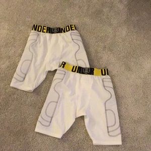 Under Armour Boys baseball slider shorts.  2 pair